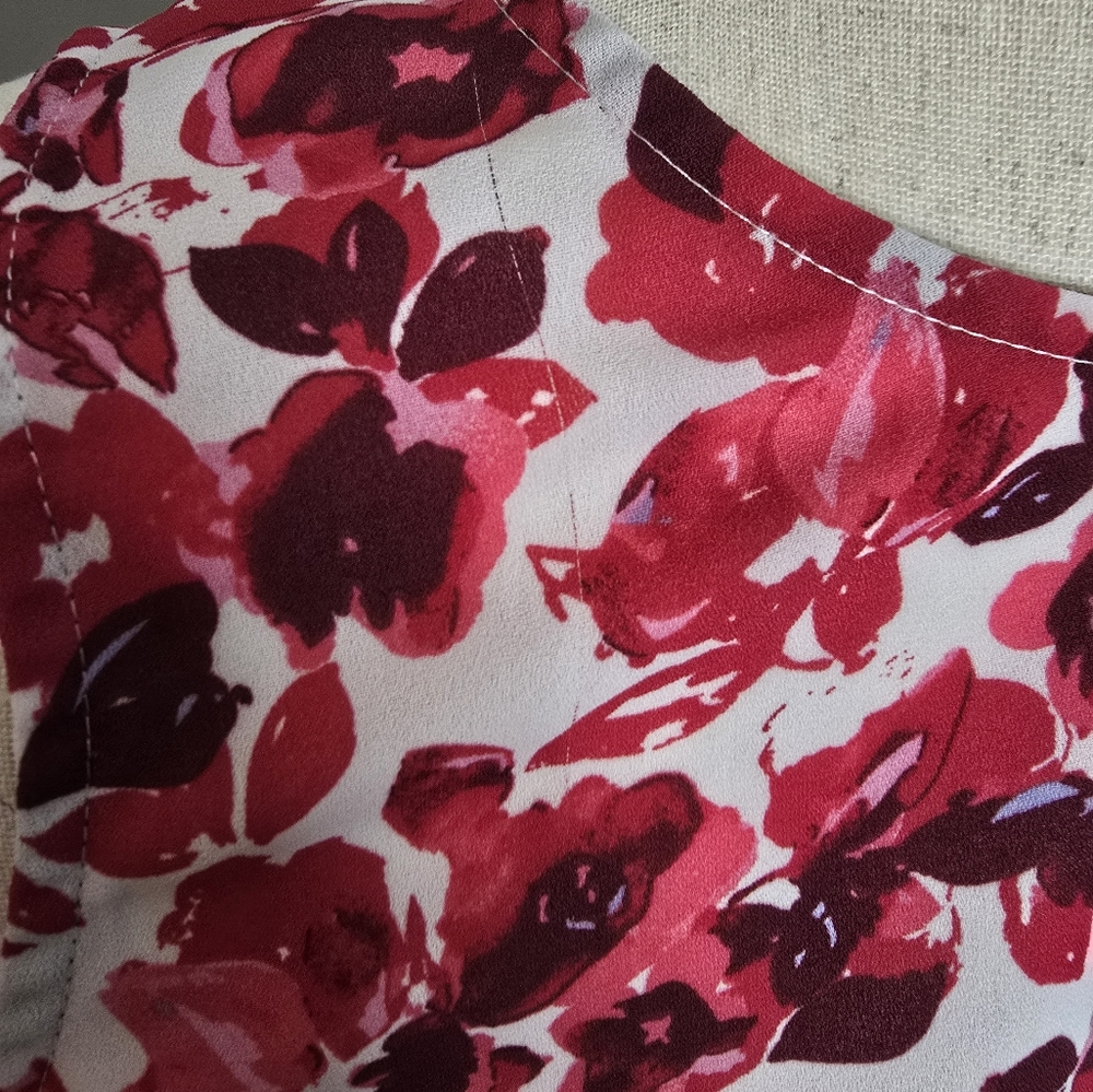 Who What Wear Red Floral Sleeveless Top  XL - Picture 8 of 8